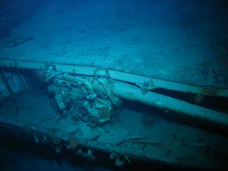 Stbd 5.9-inch gun  concealed under forecastle